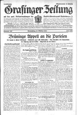 Grafinger Zeitung Donnerstag 15. Oktober 1931
