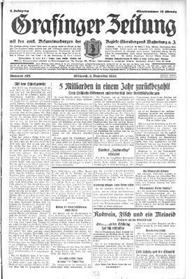 Grafinger Zeitung Mittwoch 2. Dezember 1931