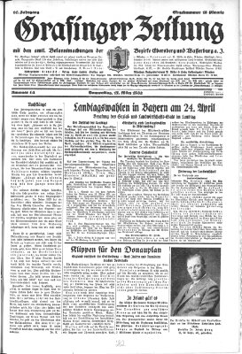 Grafinger Zeitung Donnerstag 17. März 1932