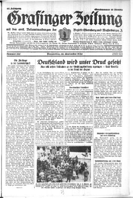 Grafinger Zeitung Donnerstag 22. September 1932