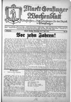 Grafinger Zeitung Dienstag 1. Juli 1924