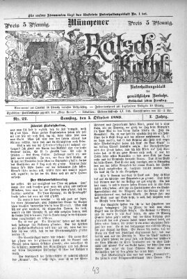 Münchener Ratsch-Kathl Samstag 5. Oktober 1889