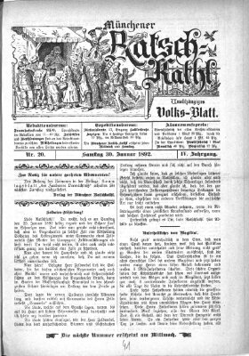 Münchener Ratsch-Kathl Samstag 30. Januar 1892