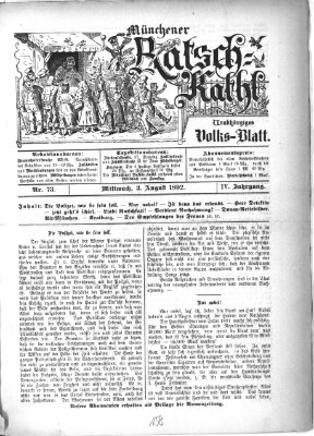 Münchener Ratsch-Kathl Mittwoch 3. August 1892