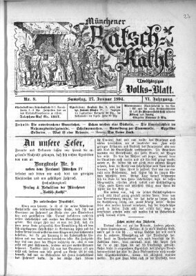 Münchener Ratsch-Kathl Samstag 27. Januar 1894