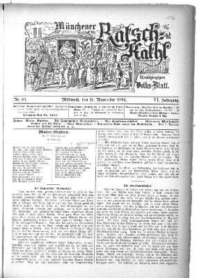 Münchener Ratsch-Kathl Mittwoch 21. November 1894