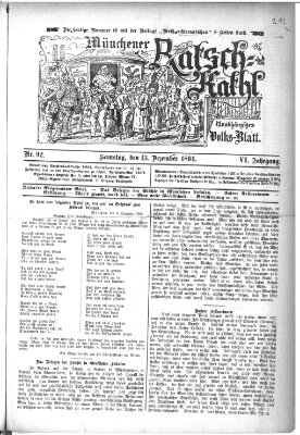 Münchener Ratsch-Kathl Samstag 15. Dezember 1894