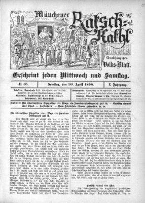 Münchener Ratsch-Kathl Samstag 30. April 1898