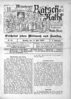 Münchener Ratsch-Kathl Samstag 14. Mai 1898
