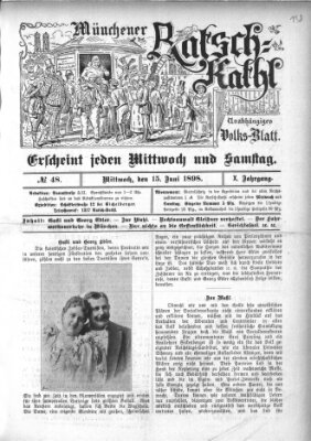 Münchener Ratsch-Kathl Mittwoch 15. Juni 1898