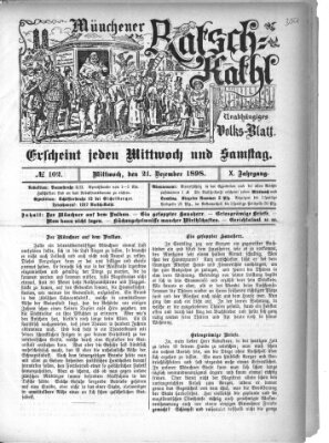 Münchener Ratsch-Kathl Mittwoch 21. Dezember 1898
