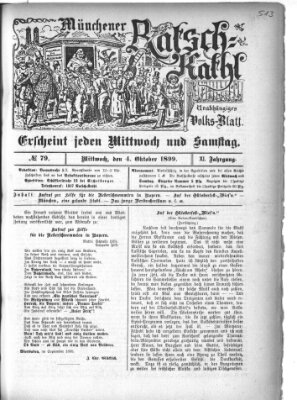 Münchener Ratsch-Kathl Mittwoch 4. Oktober 1899