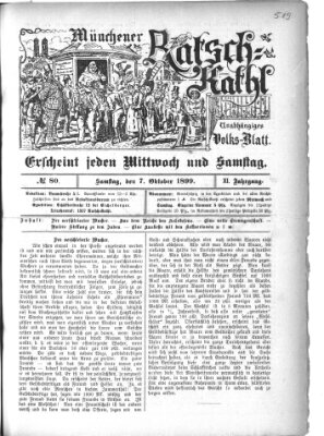 Münchener Ratsch-Kathl Samstag 7. Oktober 1899