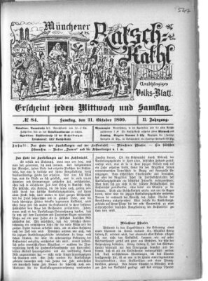 Münchener Ratsch-Kathl Samstag 21. Oktober 1899