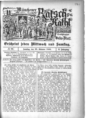 Münchener Ratsch-Kathl Samstag 28. Oktober 1899