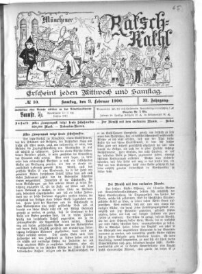 Münchener Ratsch-Kathl Samstag 3. Februar 1900
