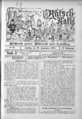 Münchener Ratsch-Kathl Samstag 26. September 1903