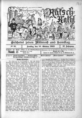 Münchener Ratsch-Kathl Samstag 10. Oktober 1903