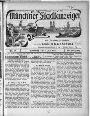 Münchener Stadtanzeiger und "Münchener Ratschkathl" (Münchener Ratsch-Kathl) Samstag 7. Mai 1910
