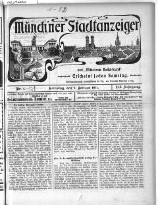 Münchener Stadtanzeiger und "Münchener Ratschkathl" (Münchener Ratsch-Kathl) Samstag 7. Januar 1911