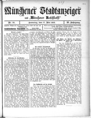 Münchener Stadtanzeiger und "Münchener Ratschkathl" (Münchener Ratsch-Kathl) Samstag 17. Mai 1913
