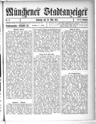 Münchener Stadtanzeiger (Münchener Ratsch-Kathl) Samstag 22. Mai 1915