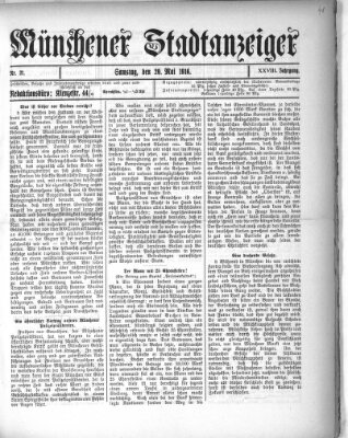 Münchener Stadtanzeiger (Münchener Ratsch-Kathl) Samstag 20. Mai 1916