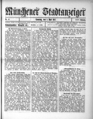 Münchener Stadtanzeiger (Münchener Ratsch-Kathl) Samstag 5. Mai 1917