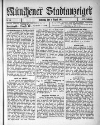 Münchener Stadtanzeiger (Münchener Ratsch-Kathl) Samstag 3. August 1918