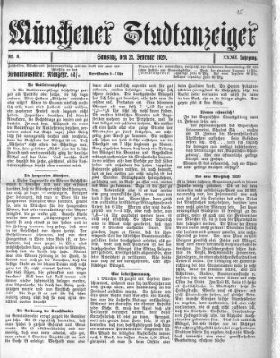 Münchener Stadtanzeiger (Münchener Ratsch-Kathl) Samstag 21. Februar 1920