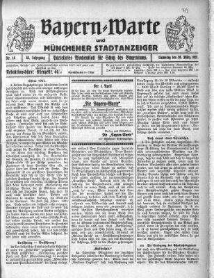Bayern-Warte und Münchener Stadtanzeiger (Münchener Ratsch-Kathl) Samstag 26. März 1921