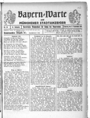 Bayern-Warte und Münchener Stadtanzeiger (Münchener Ratsch-Kathl) Samstag 17. September 1921