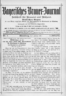 Bayerisches Brauer-Journal Samstag 7. Februar 1891