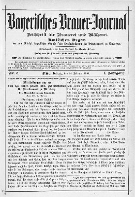 Bayerisches Brauer-Journal Samstag 14. Februar 1891