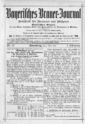 Bayerisches Brauer-Journal Samstag 4. April 1891