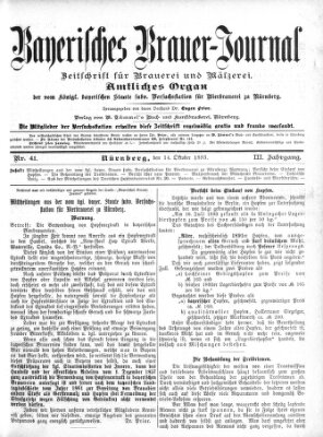 Bayerisches Brauer-Journal Samstag 14. Oktober 1893