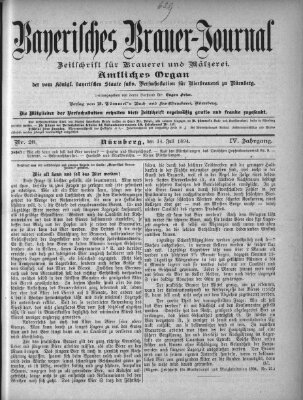 Bayerisches Brauer-Journal Samstag 14. Juli 1894