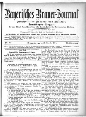 Bayerisches Brauer-Journal Samstag 26. September 1896