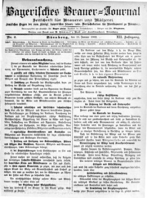 Bayerisches Brauer-Journal Samstag 11. Januar 1902