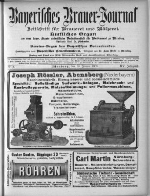 Bayerisches Brauer-Journal Montag 30. Januar 1905
