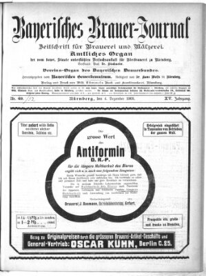 Bayerisches Brauer-Journal Montag 4. Dezember 1905