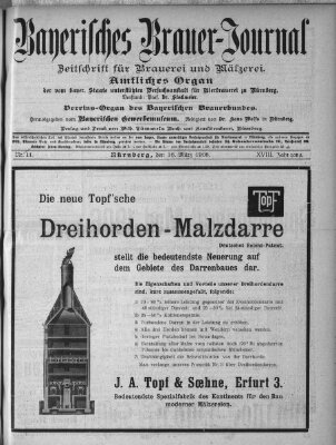 Bayerisches Brauer-Journal Montag 16. März 1908