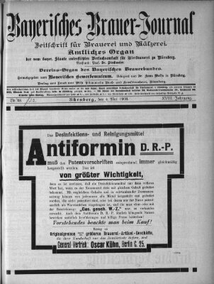 Bayerisches Brauer-Journal Montag 4. Mai 1908