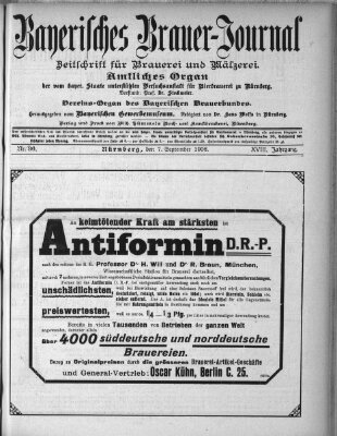 Bayerisches Brauer-Journal Montag 7. September 1908