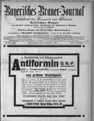 Bayerisches Brauer-Journal Montag 2. November 1908