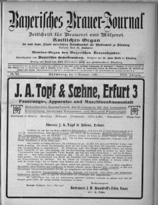 Bayerisches Brauer-Journal Montag 9. November 1908