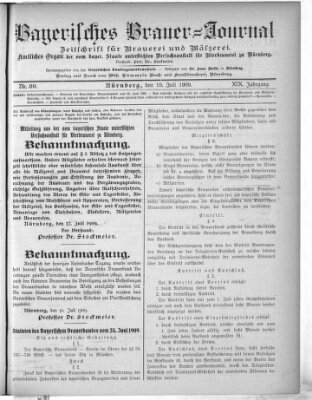 Bayerisches Brauer-Journal Montag 19. Juli 1909