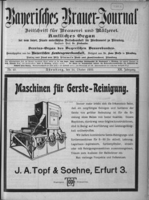 Bayerisches Brauer-Journal Montag 24. Oktober 1910