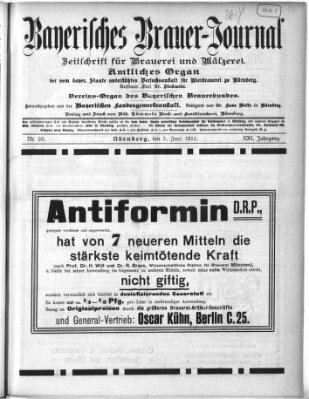 Bayerisches Brauer-Journal Montag 5. Juni 1911