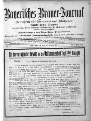 Bayerisches Brauer-Journal Montag 15. Januar 1912